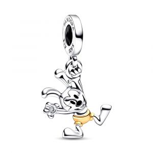 Pandora Moments Disney 100. évfordulós Oswald függő Sárga arany és Ezüst Charm