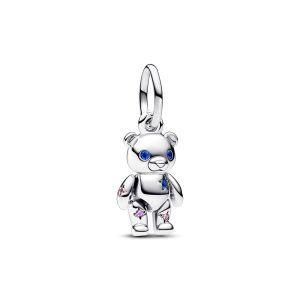 Pandora Mozgatható teddy mackó függő ezüst charm