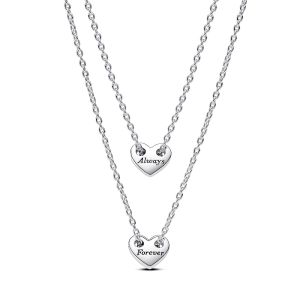Pandora Ezüst színű Örökkön örökké megosztható szív collier nyaklánc