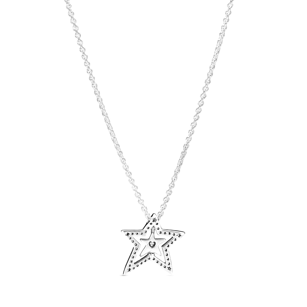 Pandora Asszimetrikus csillag collier ezüst nyaklánc és medál