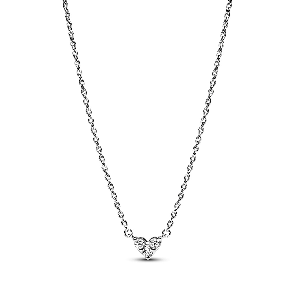 Pandora Tripla köves szív collier ezüst nyaklánc